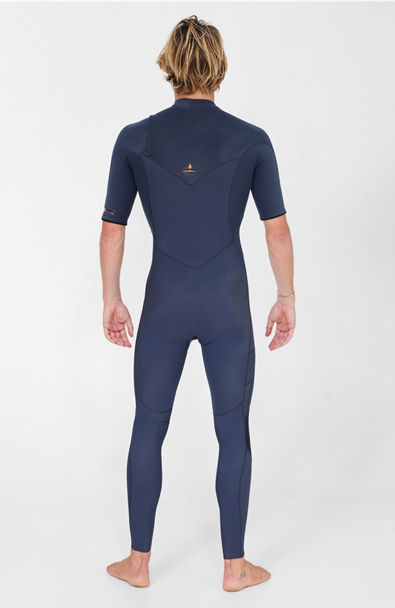 HyperFreak 2mm Short Arm Steamer Chest Zip Wetsuit - Grey