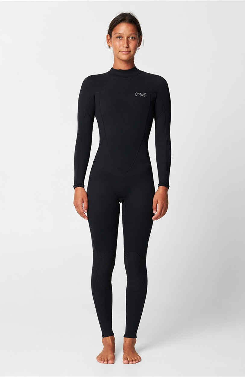 Women's Reactor 3/2mm Back Zip Steamer Wetsuit - Black