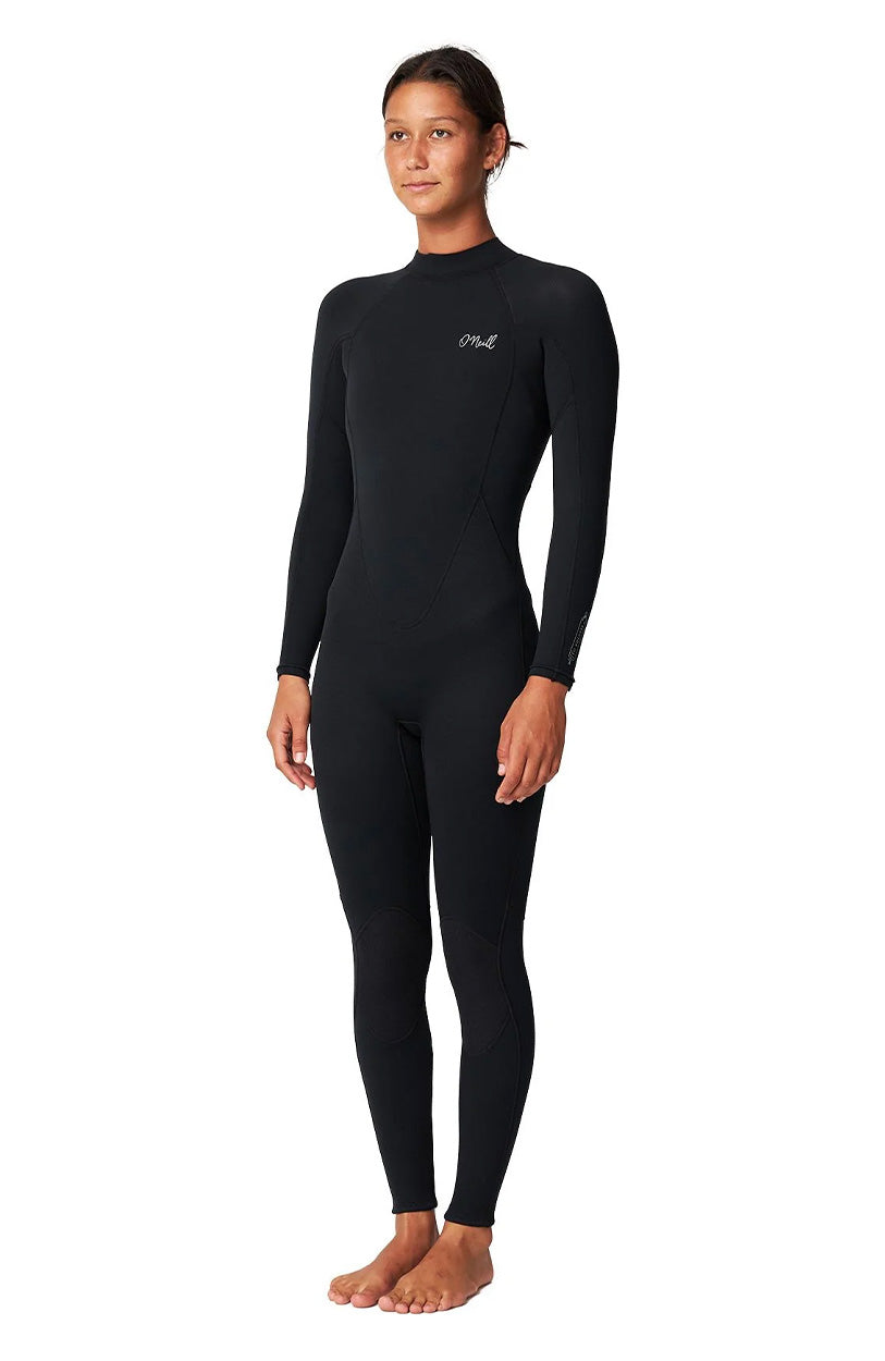 Women's Reactor 3/2mm Back Zip Steamer Wetsuit - Black